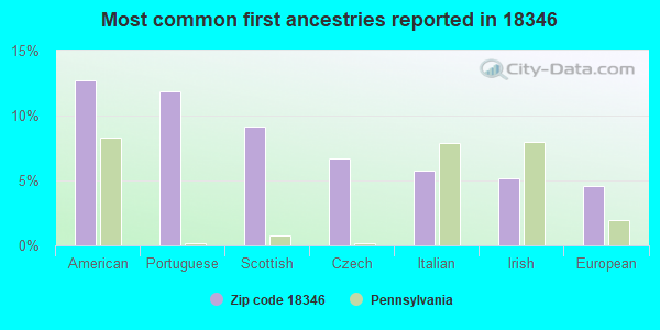Most common first ancestries reported in 18346