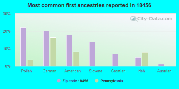 Most common first ancestries reported in 18456
