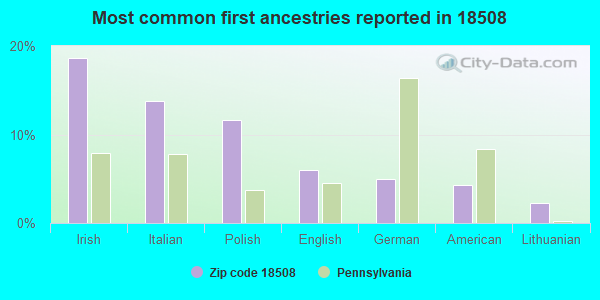 Most common first ancestries reported in 18508