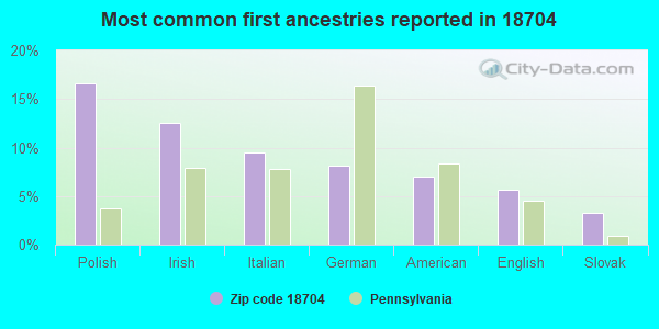 Most common first ancestries reported in 18704