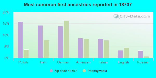 Most common first ancestries reported in 18707