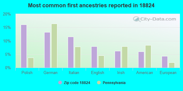Most common first ancestries reported in 18824