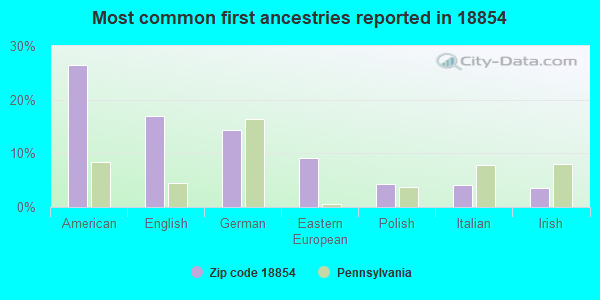 Most common first ancestries reported in 18854