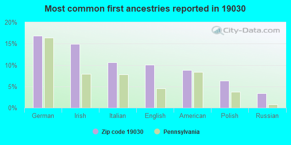Most common first ancestries reported in 19030