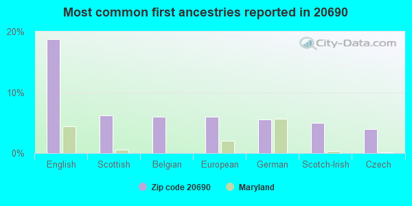 Most common first ancestries reported in 20690