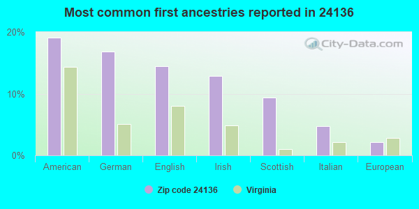 Most common first ancestries reported in 24136