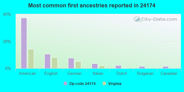 Most common first ancestries reported in 24174
