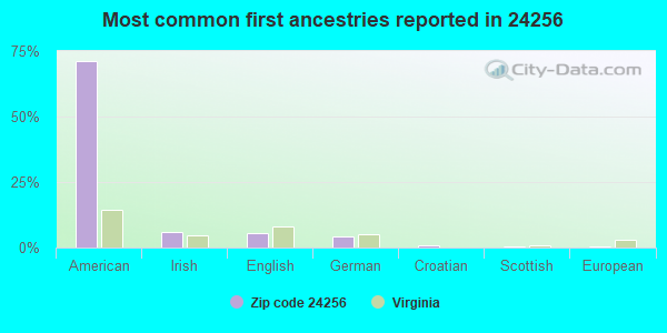 Most common first ancestries reported in 24256