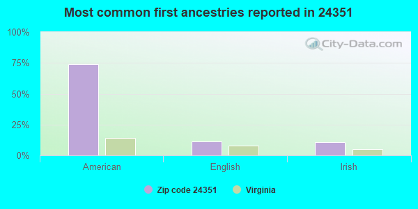 Most common first ancestries reported in 24351