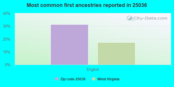 Most common first ancestries reported in 25036