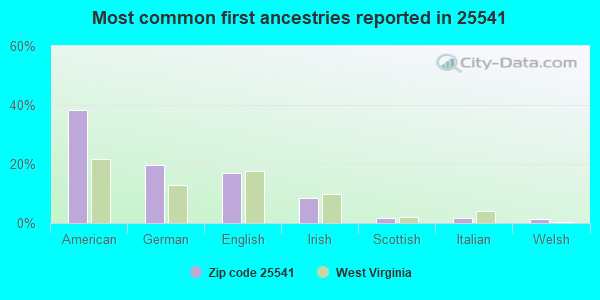 Most common first ancestries reported in 25541