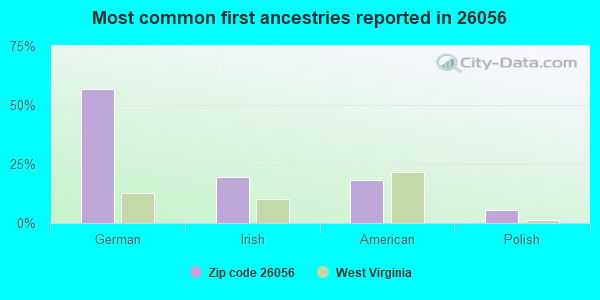 Most common first ancestries reported in 26056