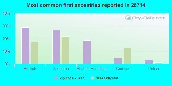 Most common first ancestries reported in 26714