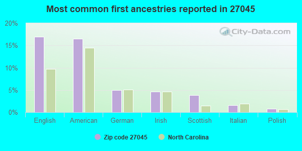 Most common first ancestries reported in 27045