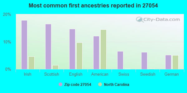 Most common first ancestries reported in 27054