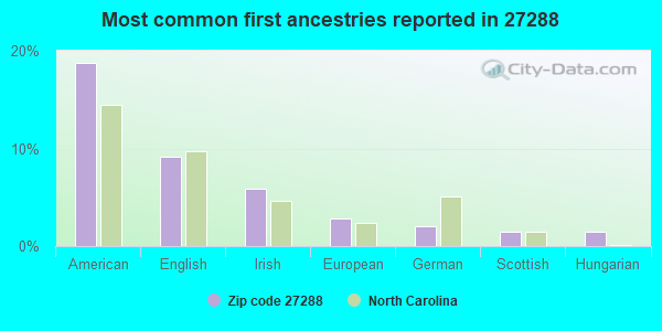 Most common first ancestries reported in 27288