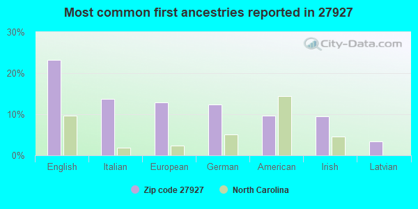 Most common first ancestries reported in 27927