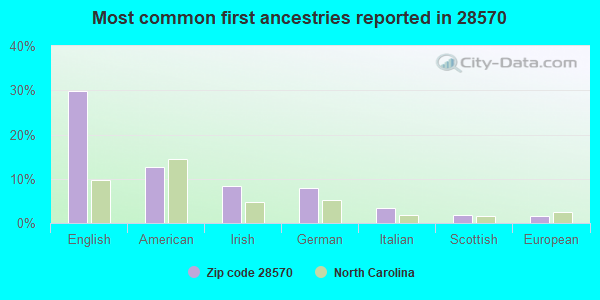 Most common first ancestries reported in 28570