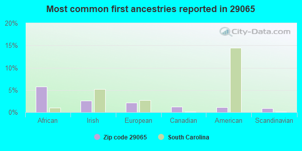 Most common first ancestries reported in 29065