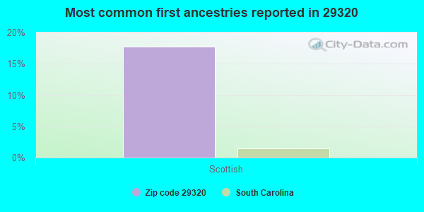 Most common first ancestries reported in 29320