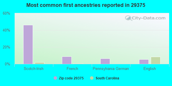 Most common first ancestries reported in 29375