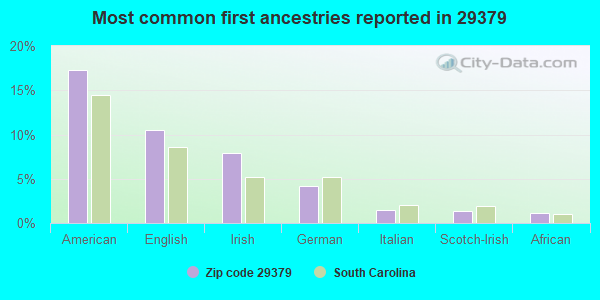 Most common first ancestries reported in 29379