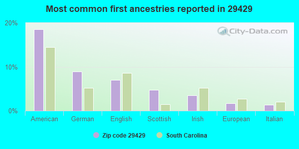 Most common first ancestries reported in 29429
