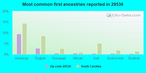 Most common first ancestries reported in 29536