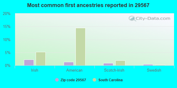 Most common first ancestries reported in 29567