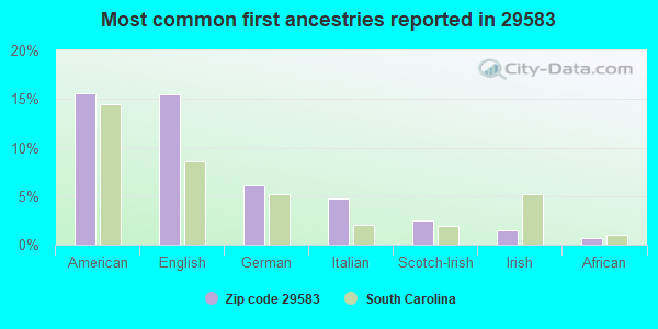 Most common first ancestries reported in 29583