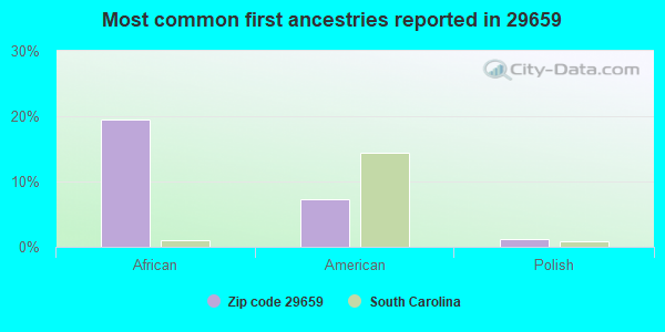 Most common first ancestries reported in 29659