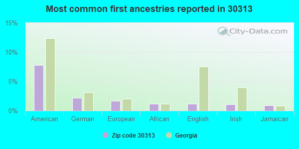 Most common first ancestries reported in 30313