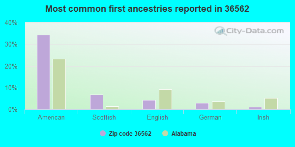 Most common first ancestries reported in 36562