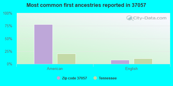 Most common first ancestries reported in 37057