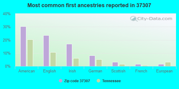 Most common first ancestries reported in 37307