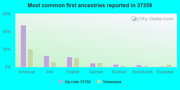 Most common first ancestries reported in 37359