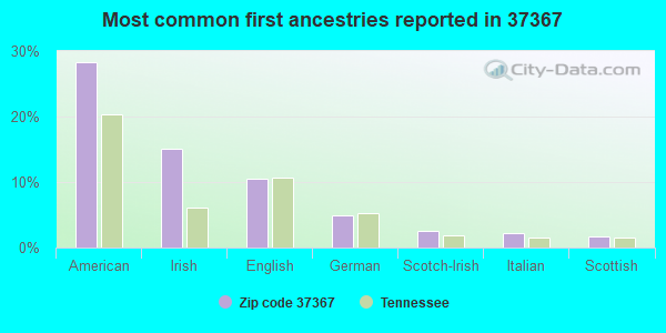 Most common first ancestries reported in 37367