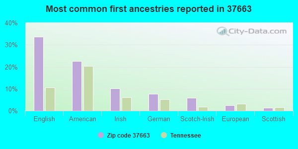 Most common first ancestries reported in 37663