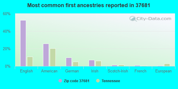 Most common first ancestries reported in 37681