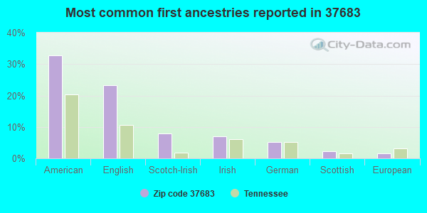 Most common first ancestries reported in 37683