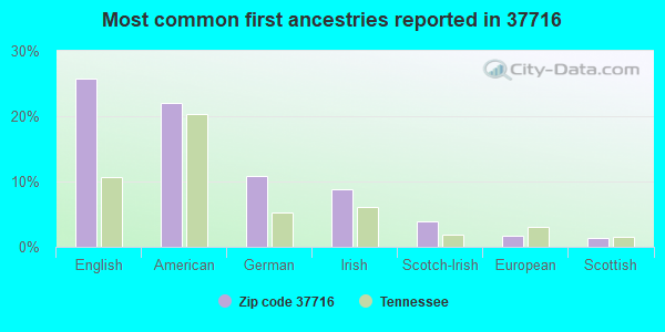 Most common first ancestries reported in 37716