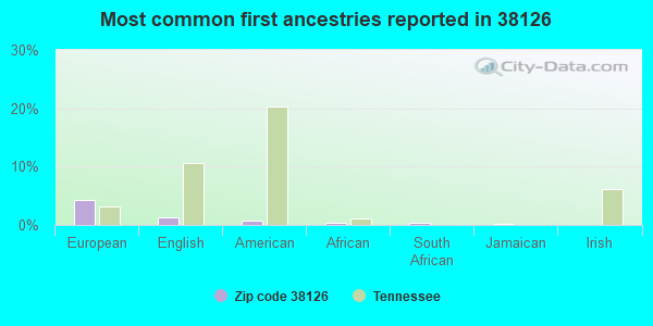 Most common first ancestries reported in 38126