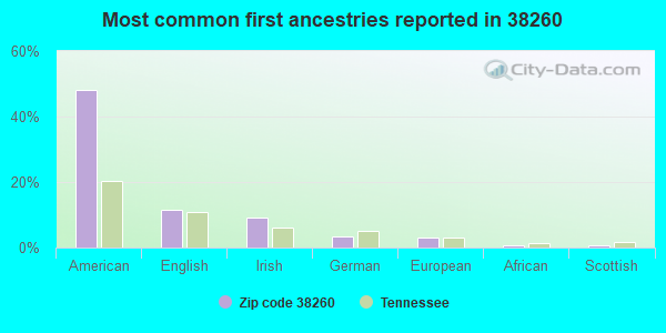 Most common first ancestries reported in 38260