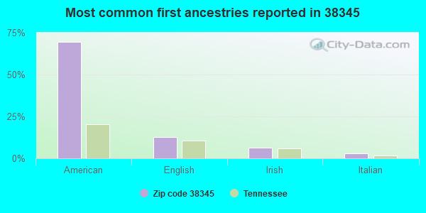 Most common first ancestries reported in 38345