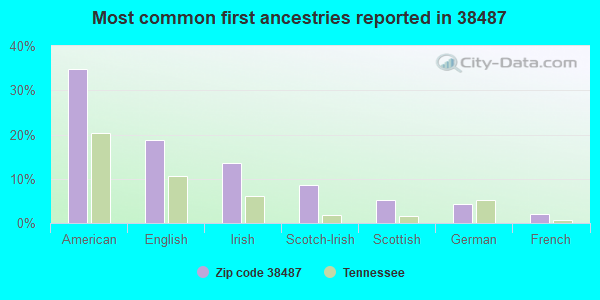 Most common first ancestries reported in 38487