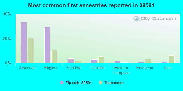 Most common first ancestries reported in 38581