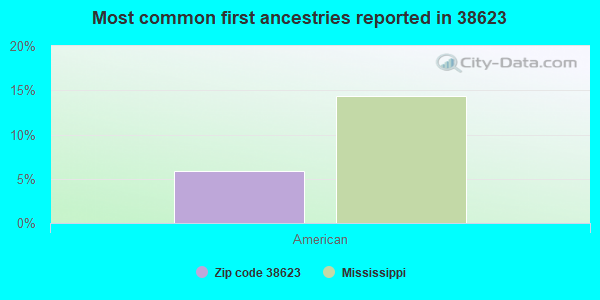 Most common first ancestries reported in 38623