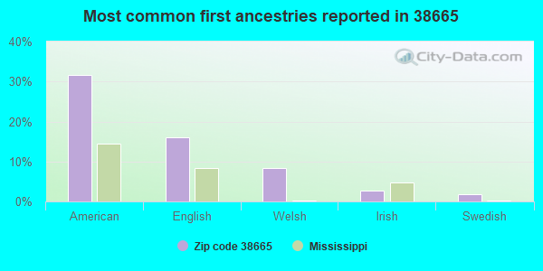 Most common first ancestries reported in 38665