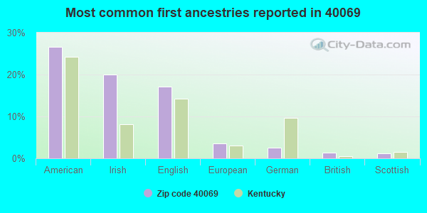 Most common first ancestries reported in 40069