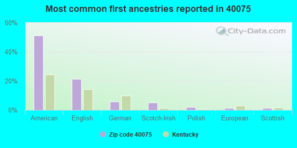 Most common first ancestries reported in 40075